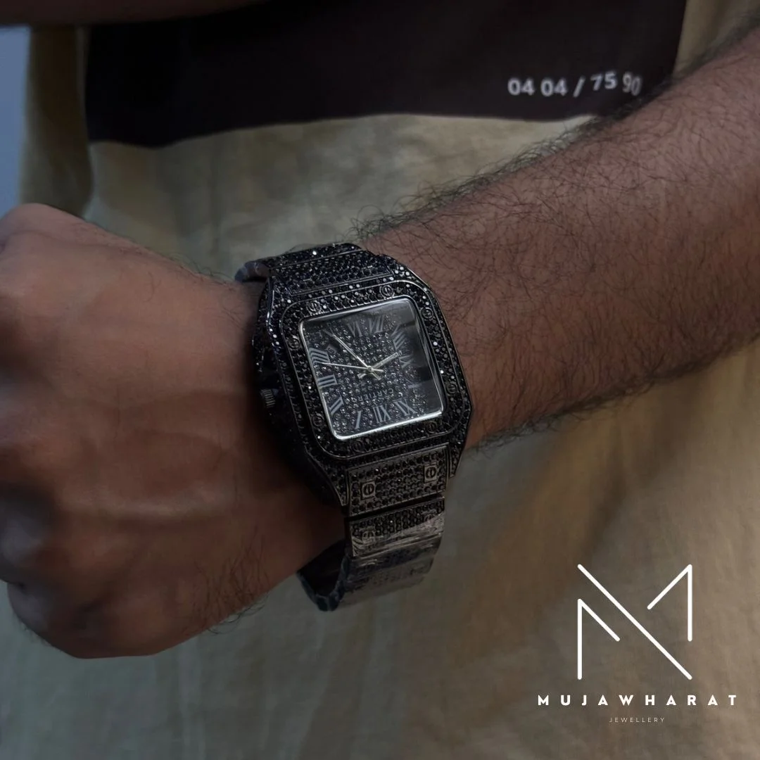 Iced out square watch online